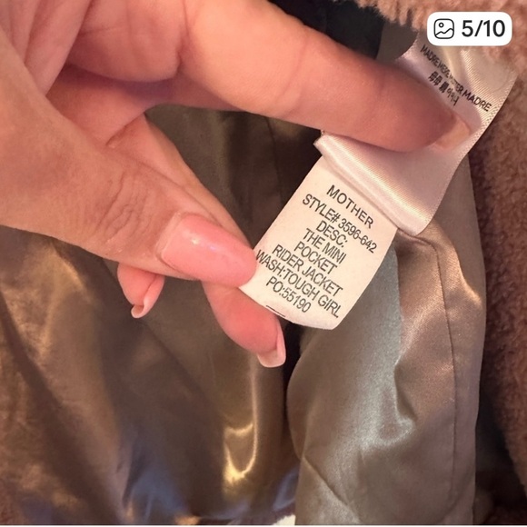 Mother The Mini Pocket Rider Jacket in Tough Girl Blush - Picture 5 of 10